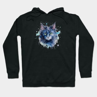 Watercolor cat art Hoodie